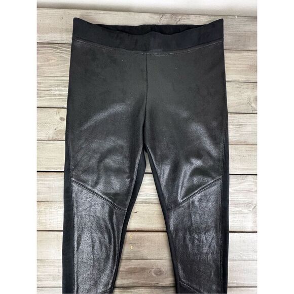 Hale Bob Ultra Suede Black Faux Leather Stretch Legging Size Medium - Picture 8 of 14